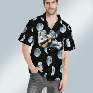 Hawaiian Aloha Hawaiian Shirtss Dogecoin Astronaut Playing Guitar  - Thelegend59