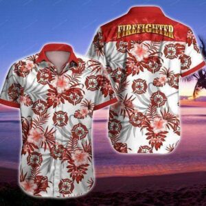 Hawaiian Aloha Hawaiian Shirtss Firefighter Tropical Hawaiian  - Thelegend59