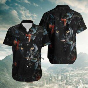 Hawaiian Aloha Hawaiian Shirtss Flower Cardinal Panther  - Thelegend59
