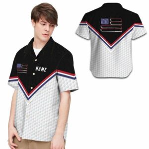 Hawaiian Aloha Hawaiian Shirtss Golf White Geometric Hexagon Custom Name  - Thelegend59