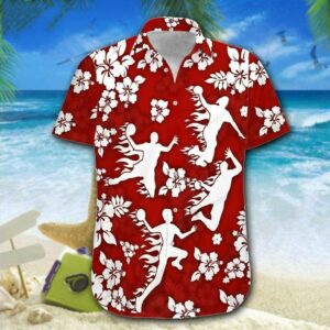 Hawaiian Aloha Hawaiian Shirtss Handball Red  - Thelegend59