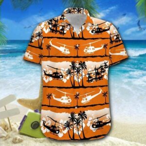 Hawaiian Aloha Hawaiian Shirtss Helicopter Huey Sunset  - Thelegend59