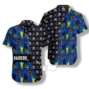 Hawaiian Aloha Hawaiian Shirtss Hockey Sticks Pattern Custom Name  - Thelegend59