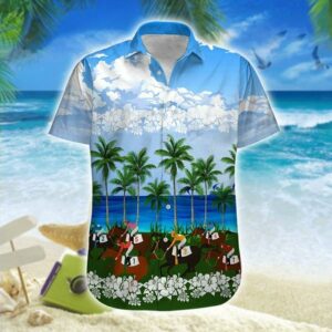Hawaiian Aloha Hawaiian Shirtss Horse Racing Sky  - Thelegend59