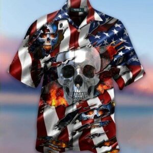 Hawaiian Aloha Hawaiian Shirtss I Died For My Country Skull  - Thelegend59