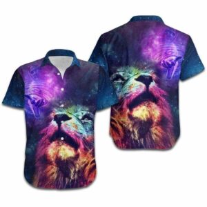 Hawaiian Aloha Hawaiian Shirtss Jesus Christ And Lion Galaxy  - Thelegend59