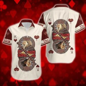 Hawaiian Aloha Hawaiian Shirtss King Poker Heart  - Thelegend59