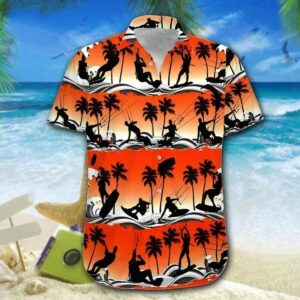 Hawaiian Aloha Hawaiian Shirtss Kitesurfing Sunset  - Thelegend59