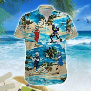 Hawaiian Aloha Hawaiian Shirtss Lacrosse On Beach  - Thelegend59
