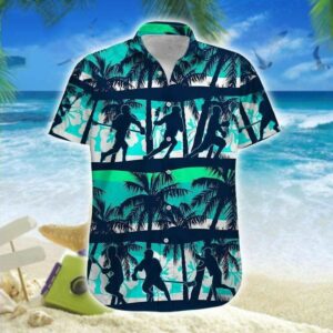 Hawaiian Aloha Hawaiian Shirtss Lacrosse Tropical Coconut Tree  - Thelegend59