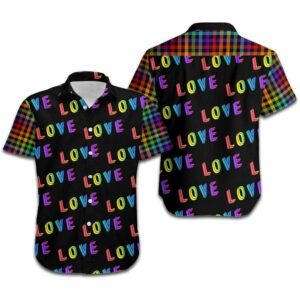 Hawaiian Aloha Hawaiian Shirtss Lgbt Love Rainbow Plaid Pattern  - Thelegend59
