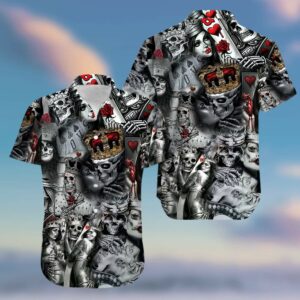 Hawaiian Aloha Hawaiian Shirtss Love Is Blind Poker Skull  - Thelegend59