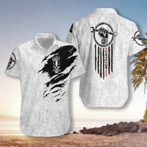 Hawaiian Aloha Hawaiian Shirtss Mechanic Skull  - Thelegend59
