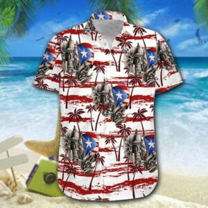 Hawaiian Aloha Hawaiian Shirtss Puerto Rico Palm Tree  - Thelegend59