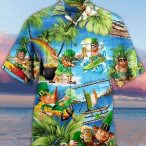 Hawaiian Aloha Hawaiian Shirtss Saint Patrick Surfing  - Thelegend59