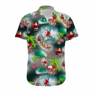 Hawaiian Aloha Hawaiian Shirtss Santa Beach Christmas  - Thelegend59