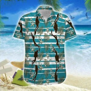 Hawaiian Aloha Hawaiian Shirtss Scuba Diving Starfish  - Thelegend59