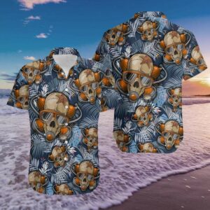 Hawaiian Aloha Hawaiian Shirtss Skull Diving  - Thelegend59