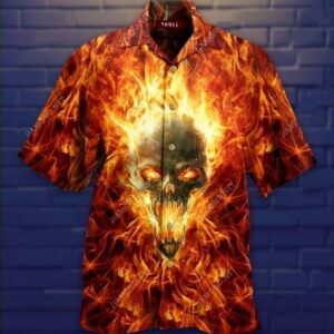 Hawaiian Aloha Hawaiian Shirtss Skull Hot As Hell  - Thelegend59