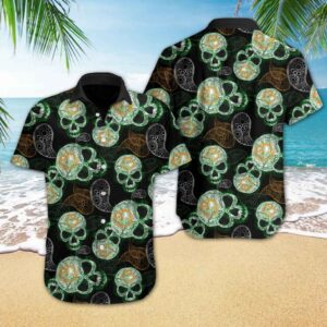 Hawaiian Aloha Hawaiian Shirtss Skull Paisley  - Thelegend59