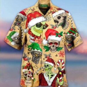 Hawaiian Aloha Hawaiian Shirtss Smile Skull Christmas  - Thelegend59