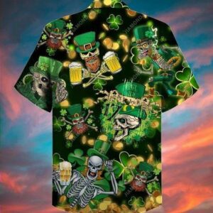 Hawaiian Aloha Hawaiian Shirtss St. Patricks Day Skull  - Thelegend59