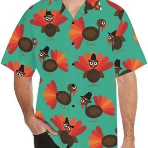 Hawaiian Aloha Hawaiian Shirtss Thanksgiving Turkey Pattern  - Thelegend59