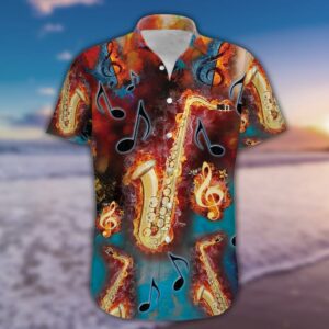 Hawaiian Aloha Hawaiian Shirtss The Burning Melodies Of Saxophone  - Thelegend59