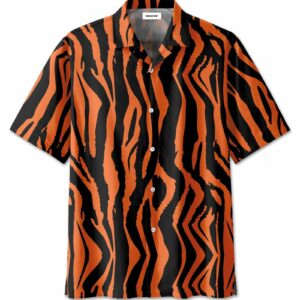 Hawaiian Aloha Hawaiian Shirtss Tiger And Zebra Strip  - Thelegend59