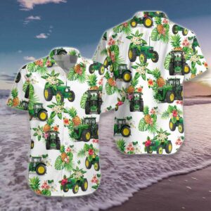 Hawaiian Aloha Hawaiian Shirtss Tractor Floral  - Thelegend59