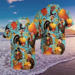 Hawaiian Aloha Hawaiian Shirtss Turkeys Fall Thanksgiving  - Thelegend59