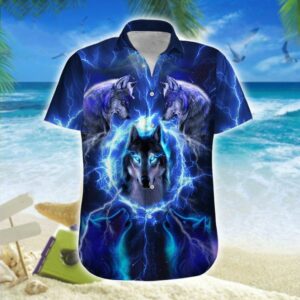 Hawaiian Aloha Hawaiian Shirtss Wolf Thunder  - Thelegend59