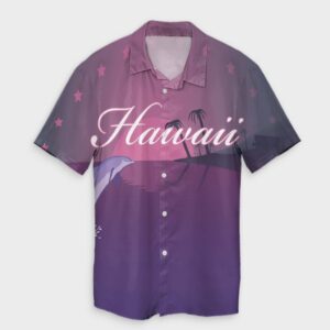 Hawaiian Dolphin Violet Hawaiian Shirt  - Thelegend59