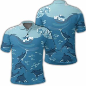 Hawaiian Dolphins Polo Hawaiian Shirts  - Thelegend59
