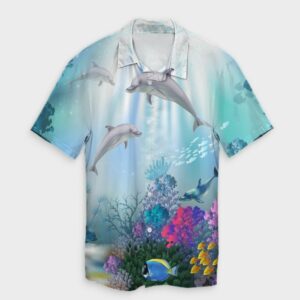 Hawaiian Dolphins Play The Ocean Hawaiian Shirt  - Thelegend59