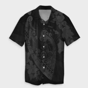 Hawaiian Fish Hook Hibiscus Banzai Surfing Hawaiian Shirt Grey  - Thelegend59