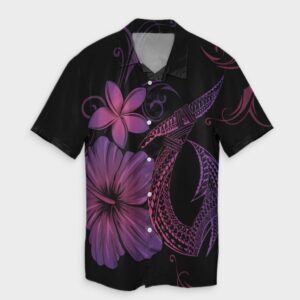Hawaiian Fish Hook Hibiscus Plumeria Hawaiian Shirt - Pink  - Thelegend59