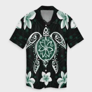 Hawaiian Greenie Turtle Plumeria Hawaiian Shirt  - Thelegend59