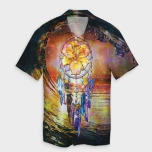 Hawaiian Hibiscus Dreamcatcher Wales Night Hawaiian Shirt  - Thelegend59