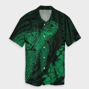 Hawaiian Hibiscus Memory Turtle Hawaiian Shirt Green  - Thelegend59