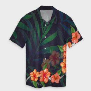 Hawaiian Hibiscus Palm Tree Background Hawaiian Shirt  - Thelegend59
