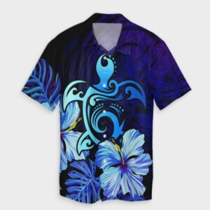 Hawaiian Hibiscus Tropical Deep Ocean Turtle Sea Hawaiian Shirt  - Thelegend59