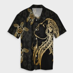 Hawaiian Hula Girl And Turtle Hibiscus Hawaiian Shirt  - Thelegend59