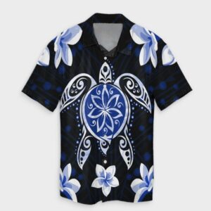 Hawaiian Icon Blue Turtle Plumeria Hawaiian Shirt  - Thelegend59