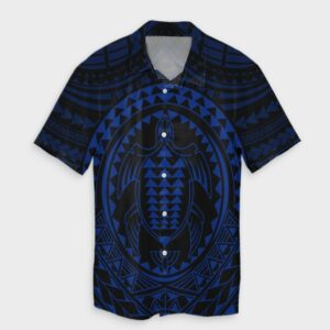 Hawaiian Kakau Honu Arc Blue Hawaiian Shirt  - Thelegend59