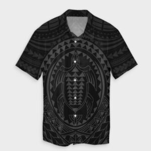 Hawaiian Kakau Honu Arc Gray Hawaiian Shirt  - Thelegend59