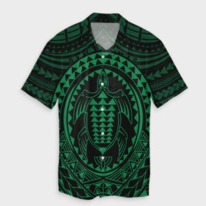 Hawaiian Kakau Honu Arc Green Hawaiian Shirt  - Thelegend59