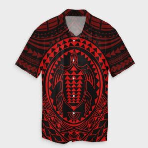 Hawaiian Kakau Honu Arc Red Hawaiian Shirt  - Thelegend59