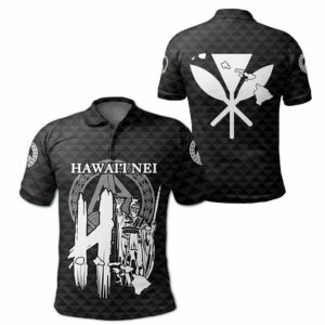 Hawaiian Kamehameha Kakau Polo Hawaiian Shirts White  - Thelegend59