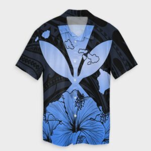 Hawaiian Kanaka Hawaiian Shirt Hibiscus Love - Blue  - Thelegend59